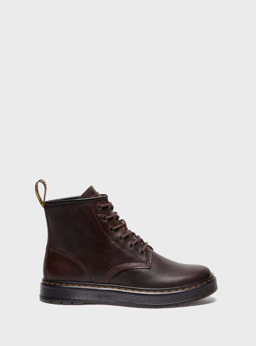 Dr Martens Brookline 6 Eye Crazy Horse Leather Chukka Boots - Dark Brown
