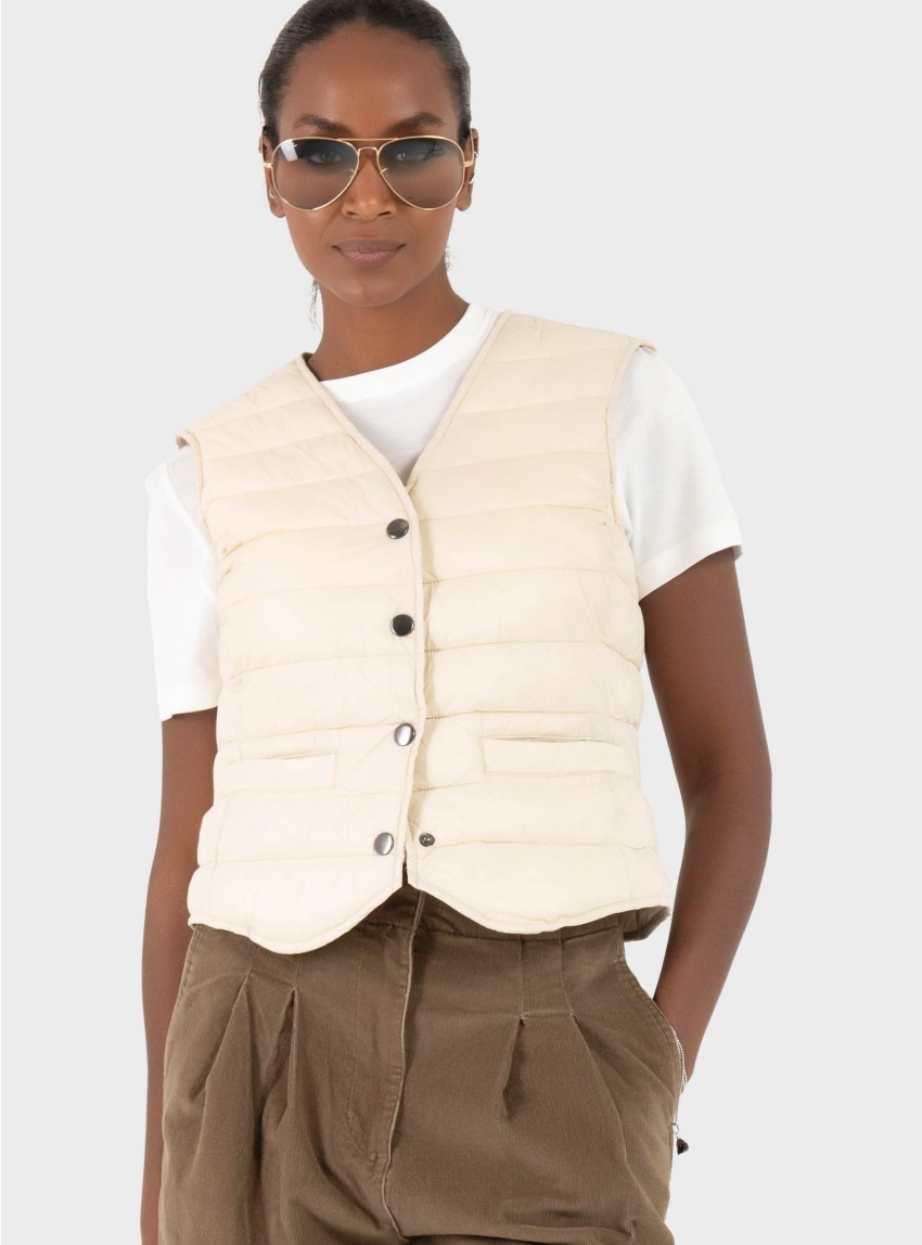 Vero Moda Siva Short Waistcoat - Ecru