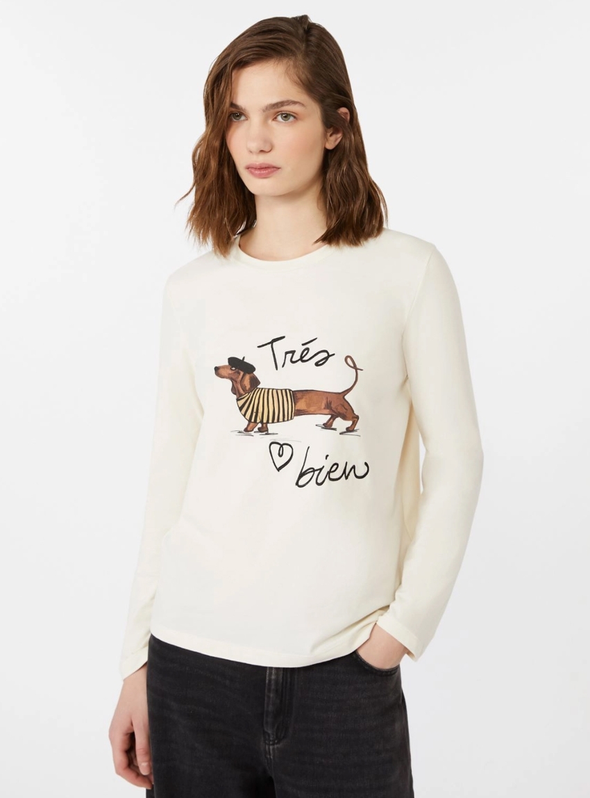 Weekend Max Mara Fitted stretch jersey T-shirt RENOIR - Ecru