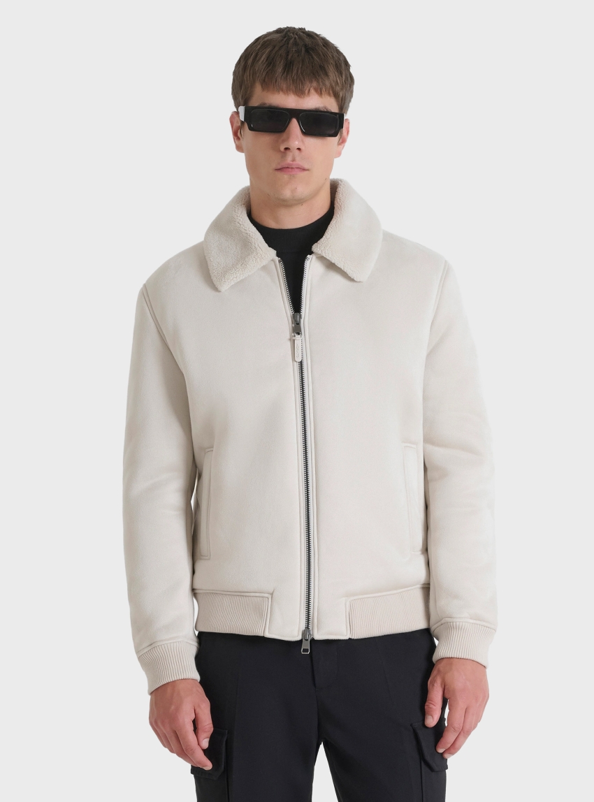 Antony Morato Regular Fit Bomber Jacket - Ecru