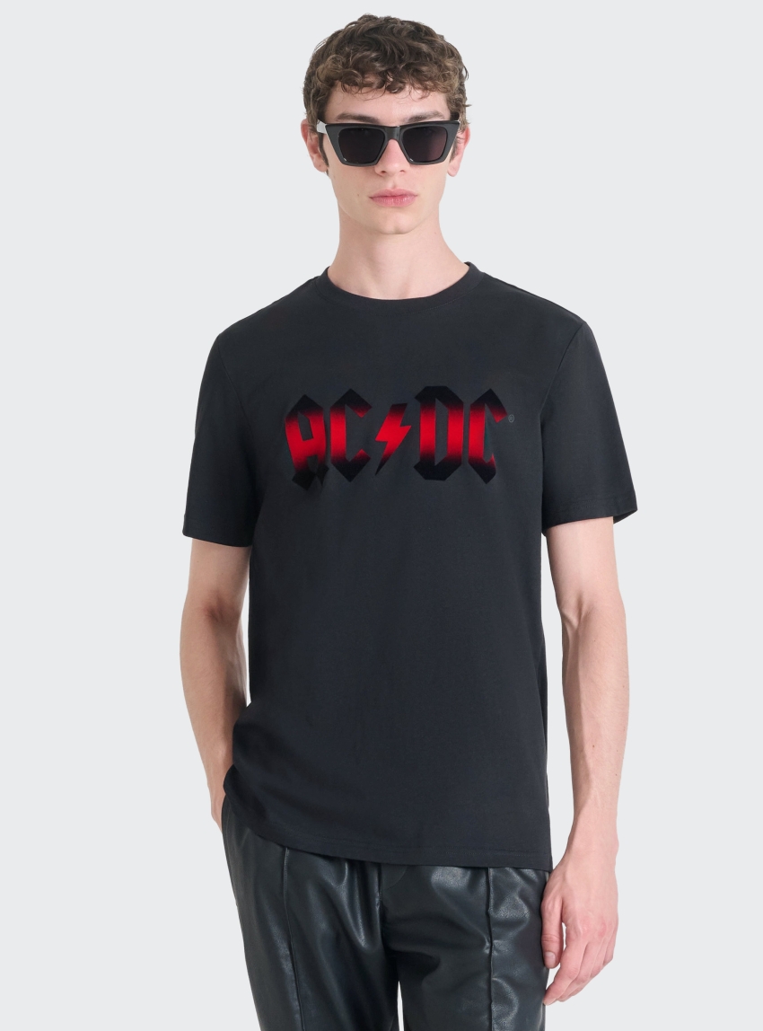 Antony Morato Regular Fit Acdc Print T-Shirt - Black