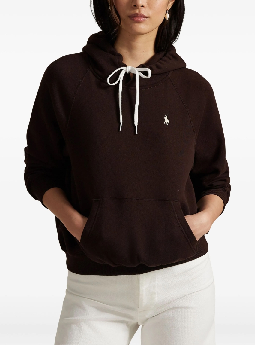 Polo Ralph Lauren Shrunken Fit Fleece Hoodie - Brown