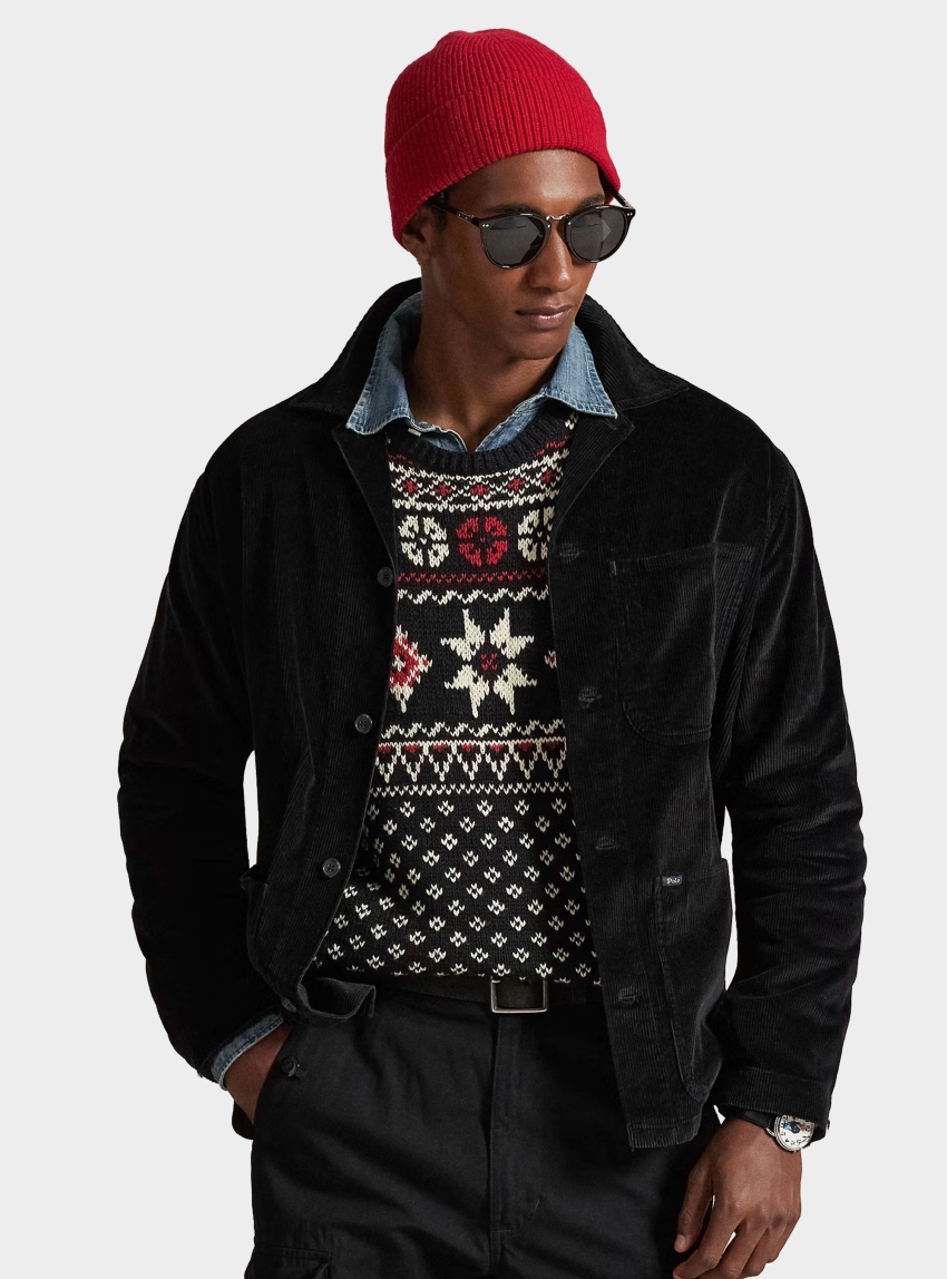 Polo Ralph Lauren Corduroy Utility Overshirt - Black