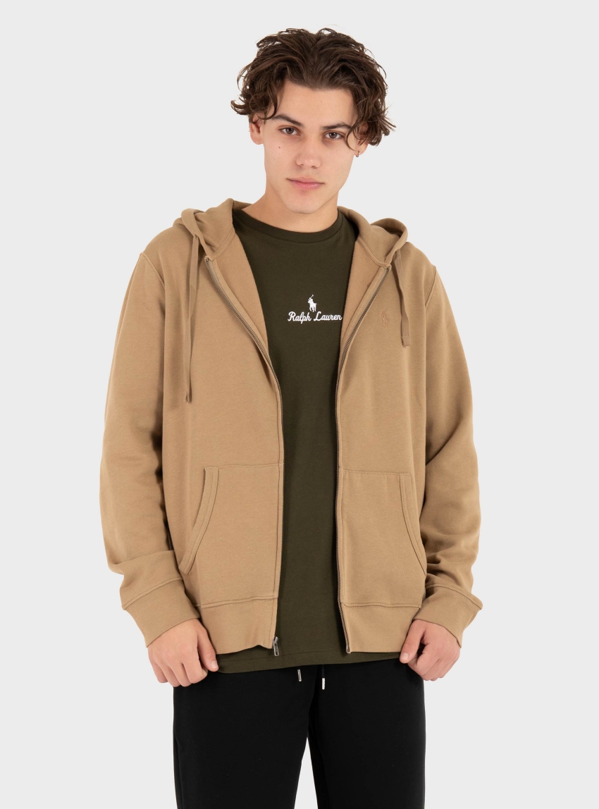 Polo Ralph Lauren Garment-Dyed Fleece Full-Zip Hoodie - Khaki