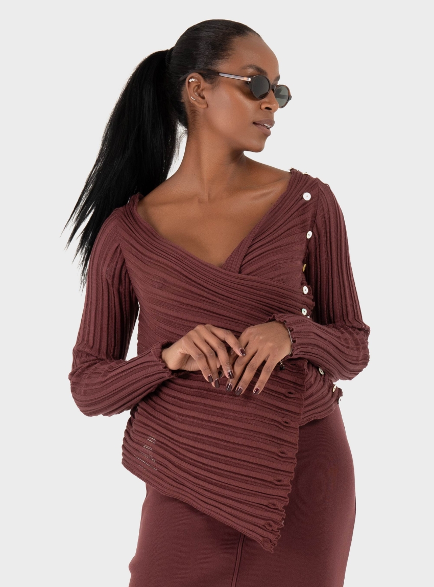 Ioanna Kourbela Archetypes – Cardigan “5001” - Bordeaux