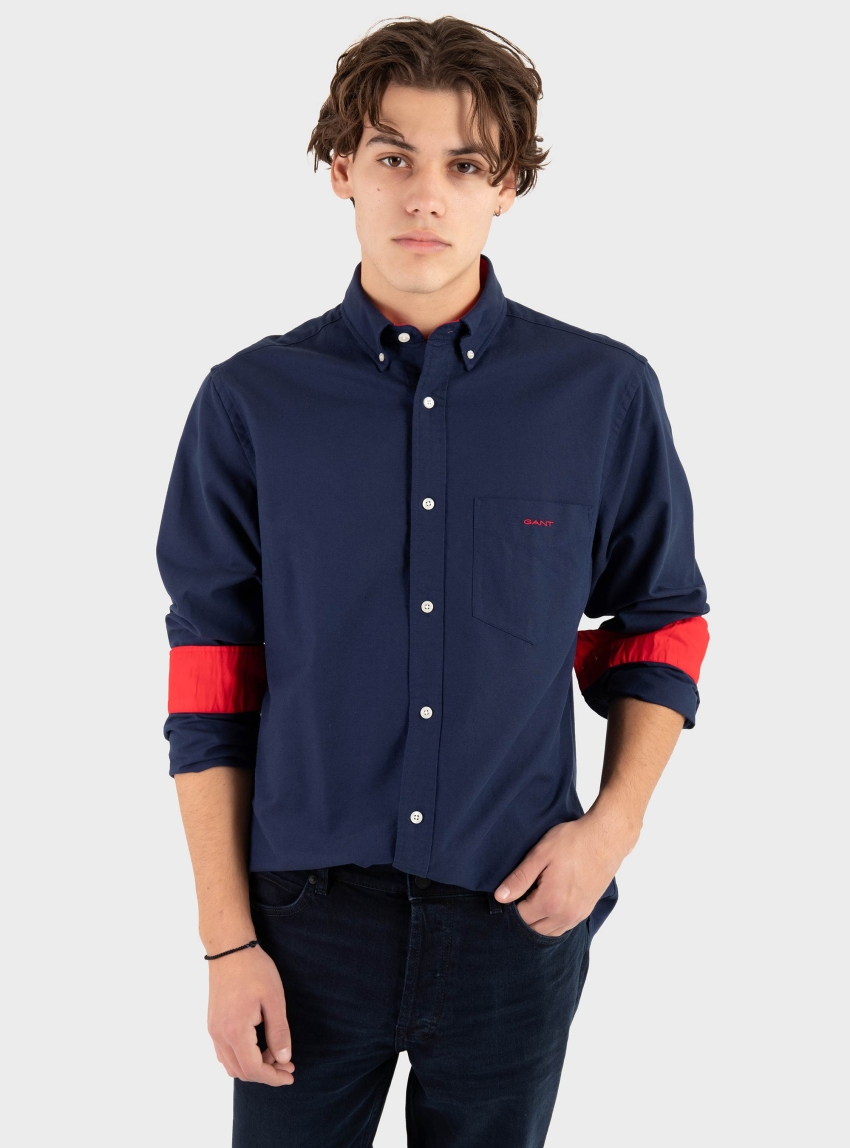 Gant Regular Fit Beefy Oxford Shirt - Blue