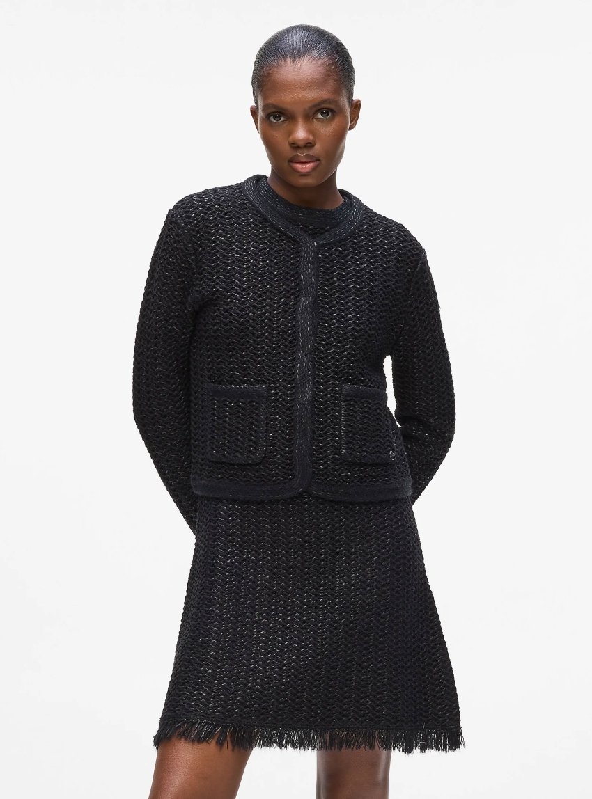 Karl Lagerfeld Textured Cardigan - Black