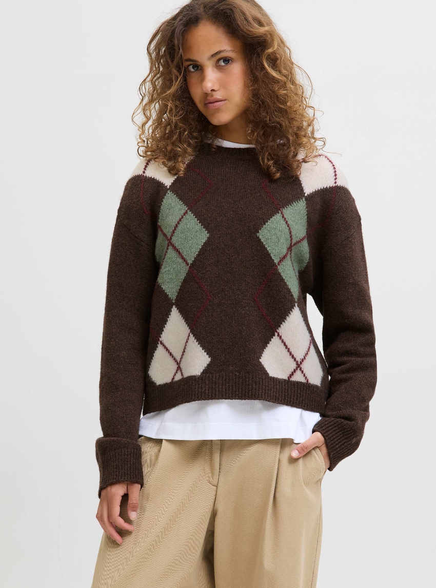 JJXX Harvi Crew Neck Knit - Brown