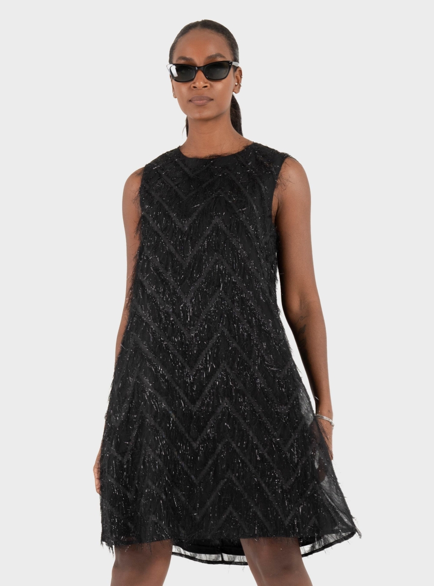 Only Faye Feather Dress - Black