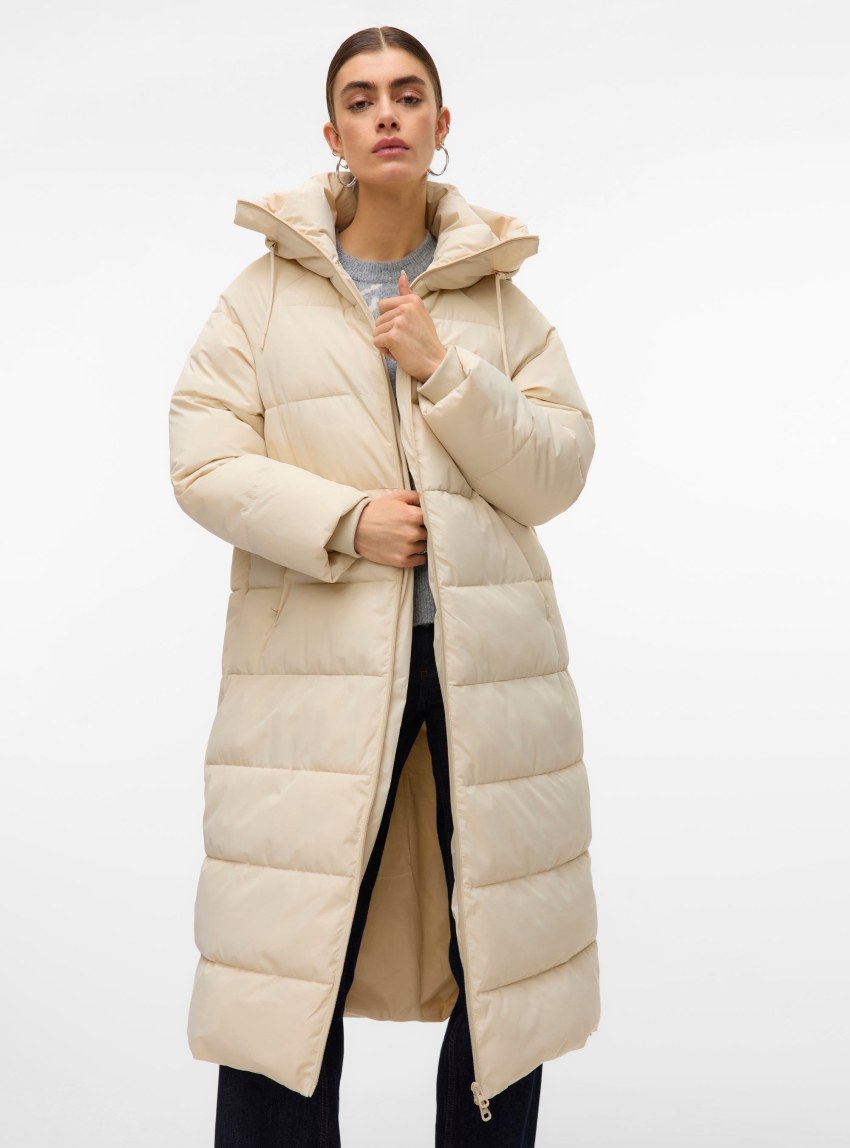 Vero Moda Elanor Laurie Long Coat - Ecru