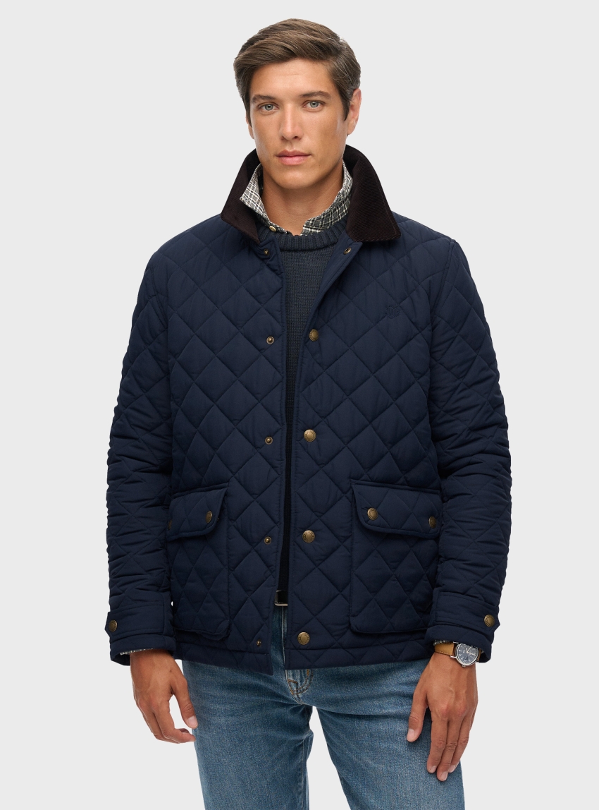 Superdry Quilted Estate Coach Jacket - Dark Blue