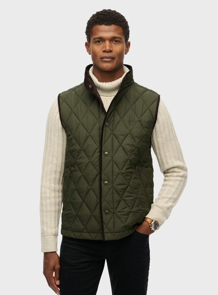 Superdry Quilted Estate Gilet - Olive 