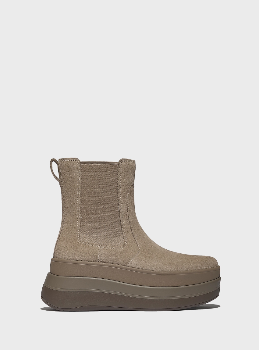FitFlop Stack Chelsea Suede Boots - Taupe