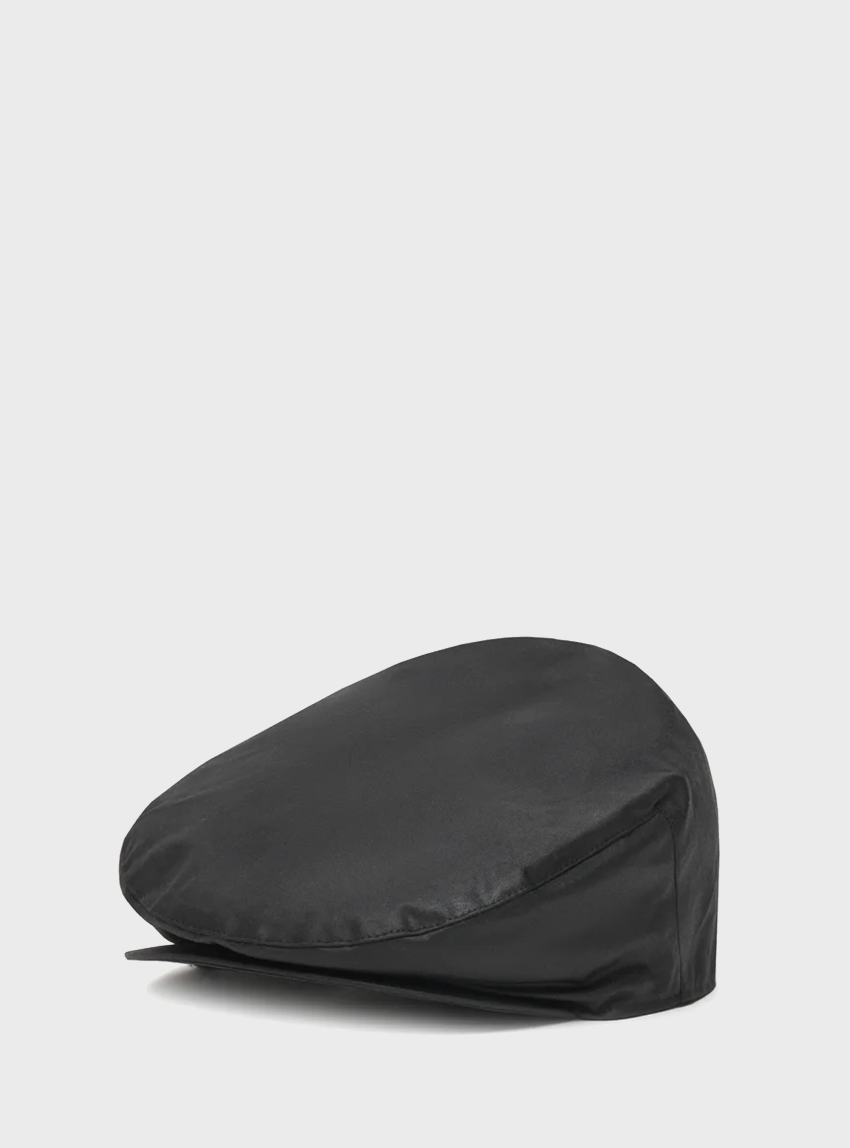 BARBOUR Waxed Flat Cap - Black