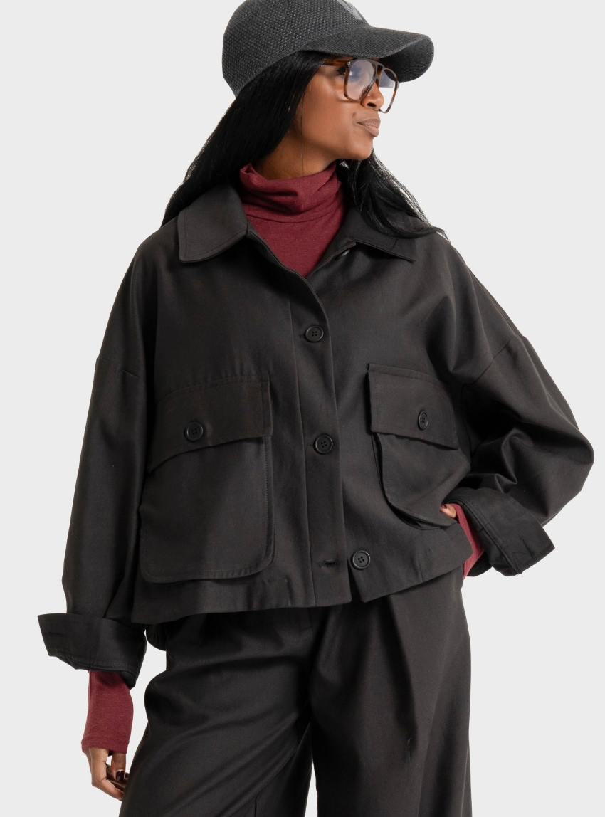 Black & Black  JACKET - Black