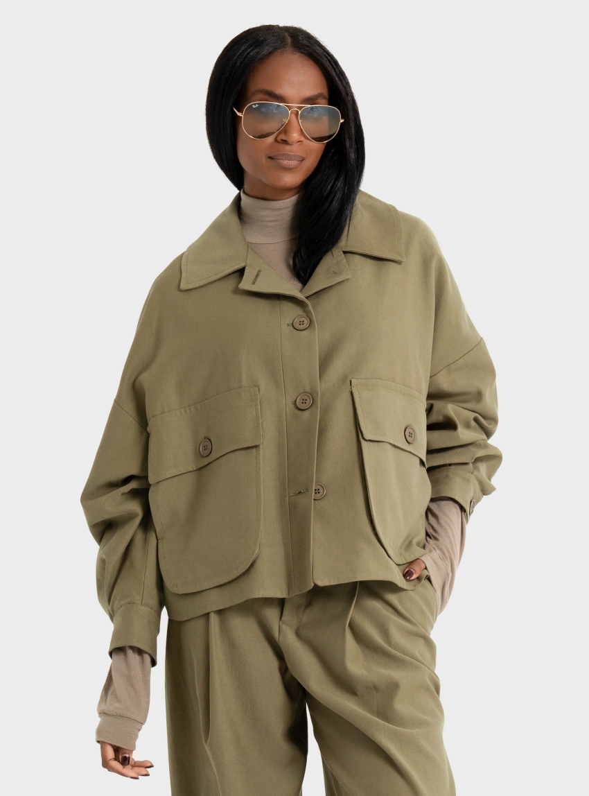 Black & Black  JACKET - Khaki