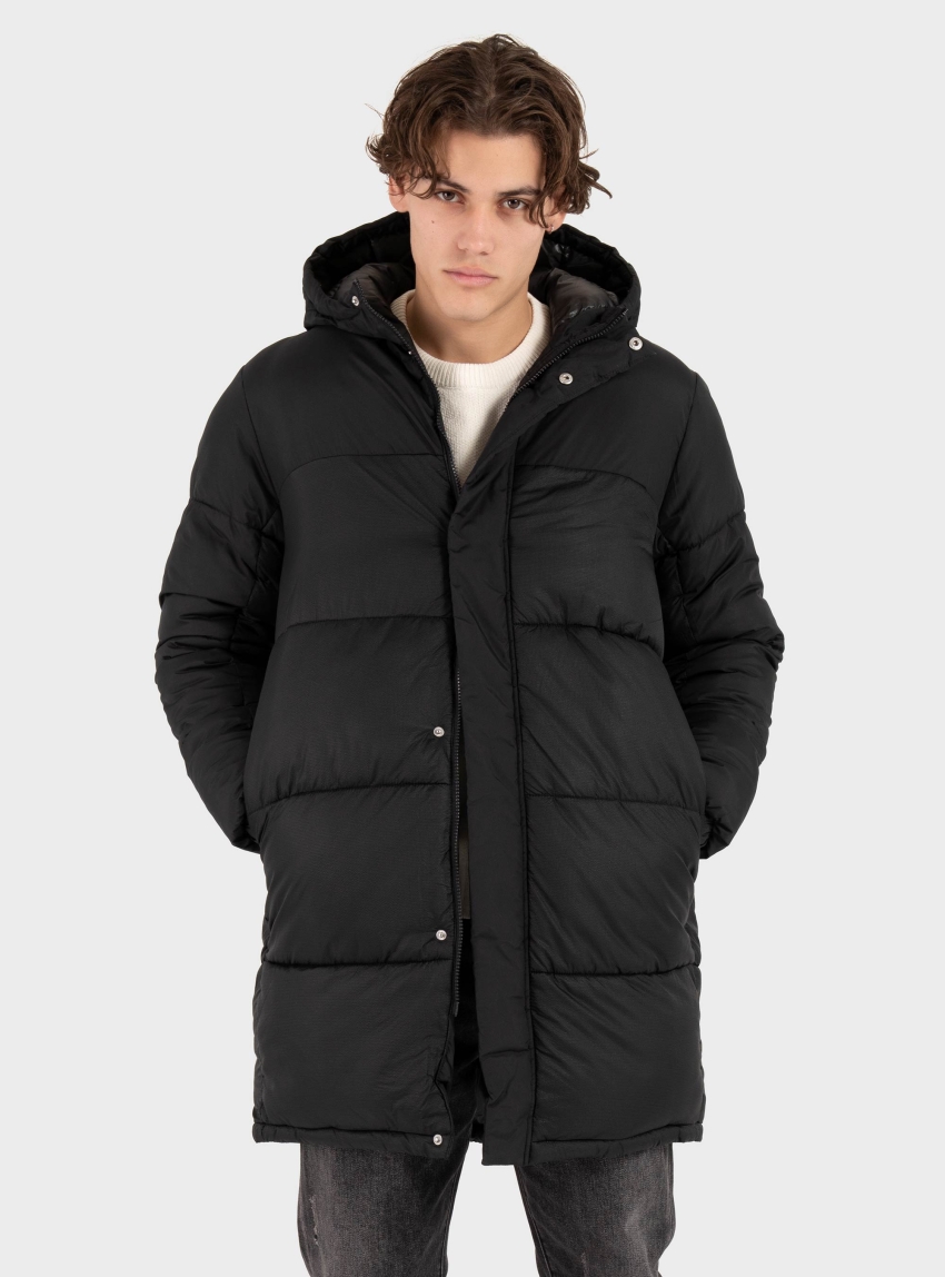 Jack & Jones Jcounion Long Puffer Jacket - Black