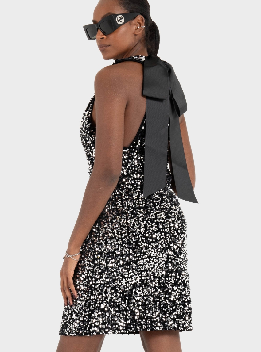 Vero Moda Bella O-Neck Short Sq Dress - Black