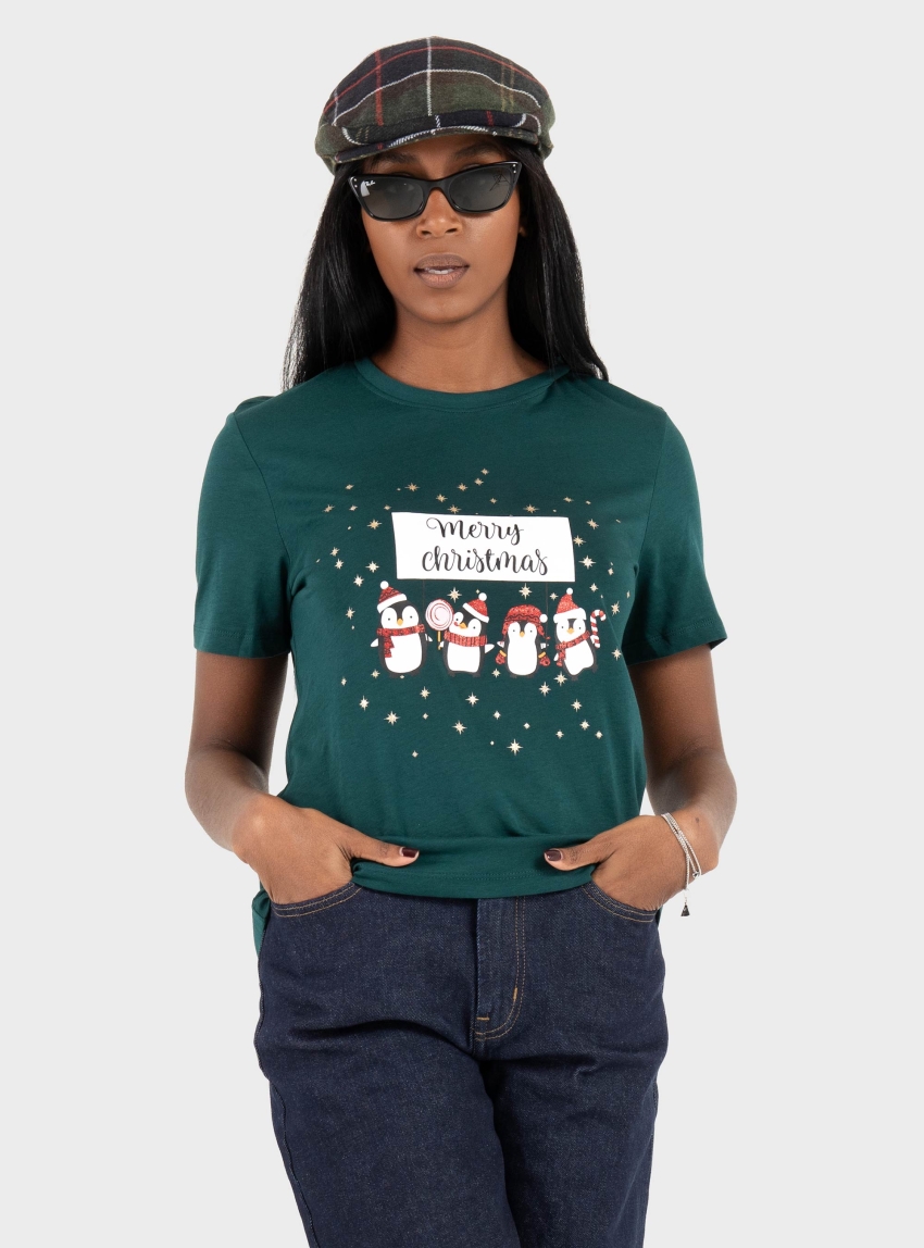Only Kita Regular Top Xmas - Pine Green