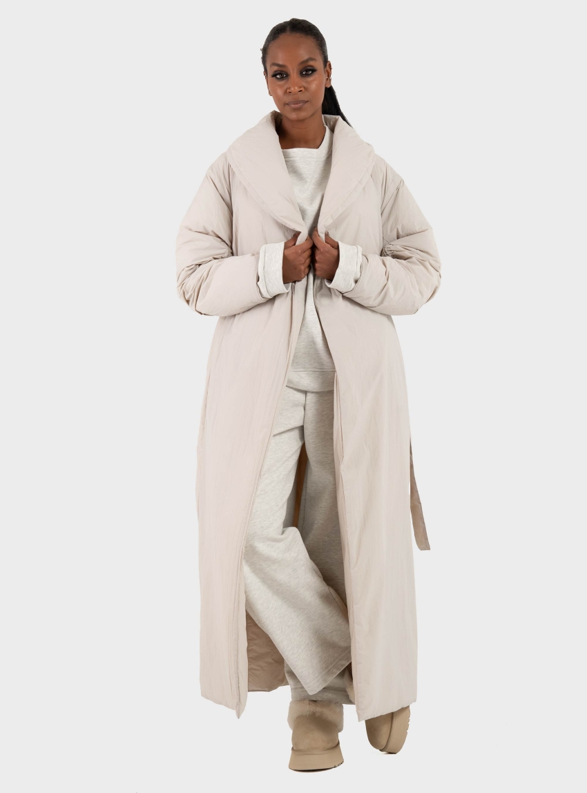 DEHA Long Nylon Coat - Pumice Stone