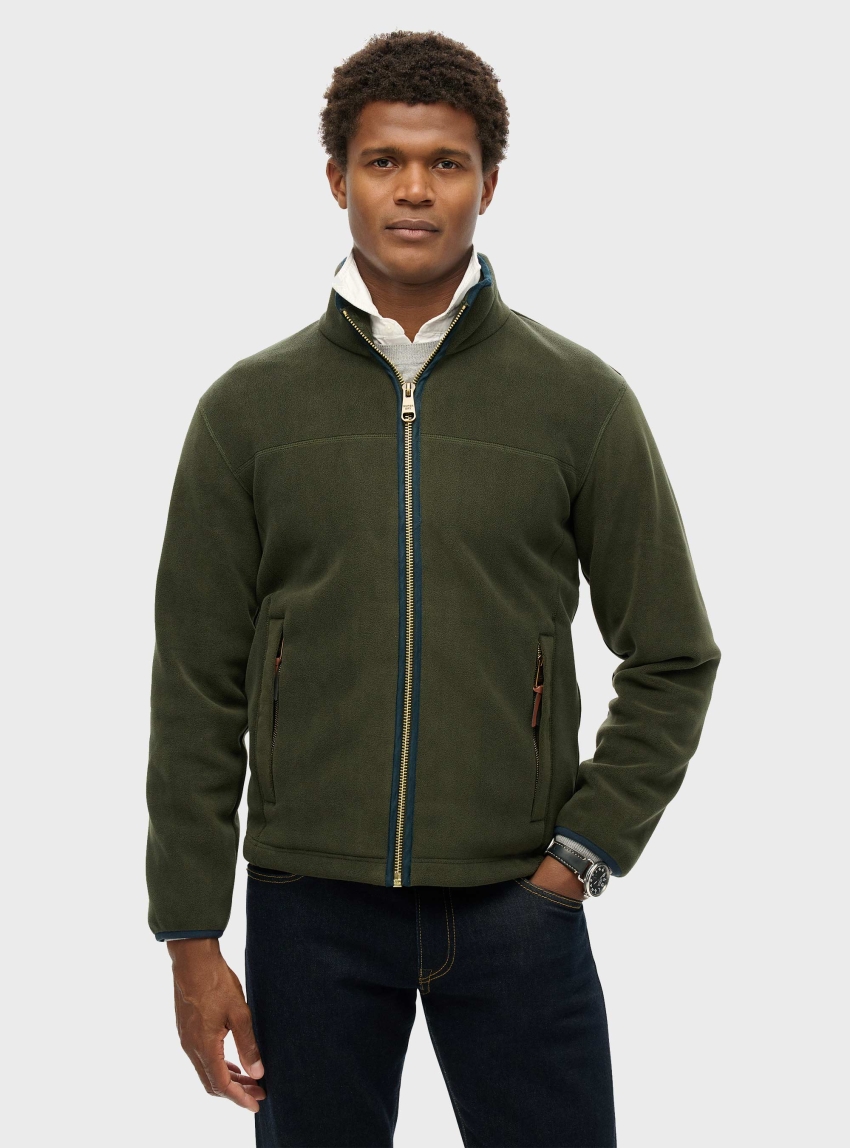 Superdry Estate Full Zip Fleece - Olive 