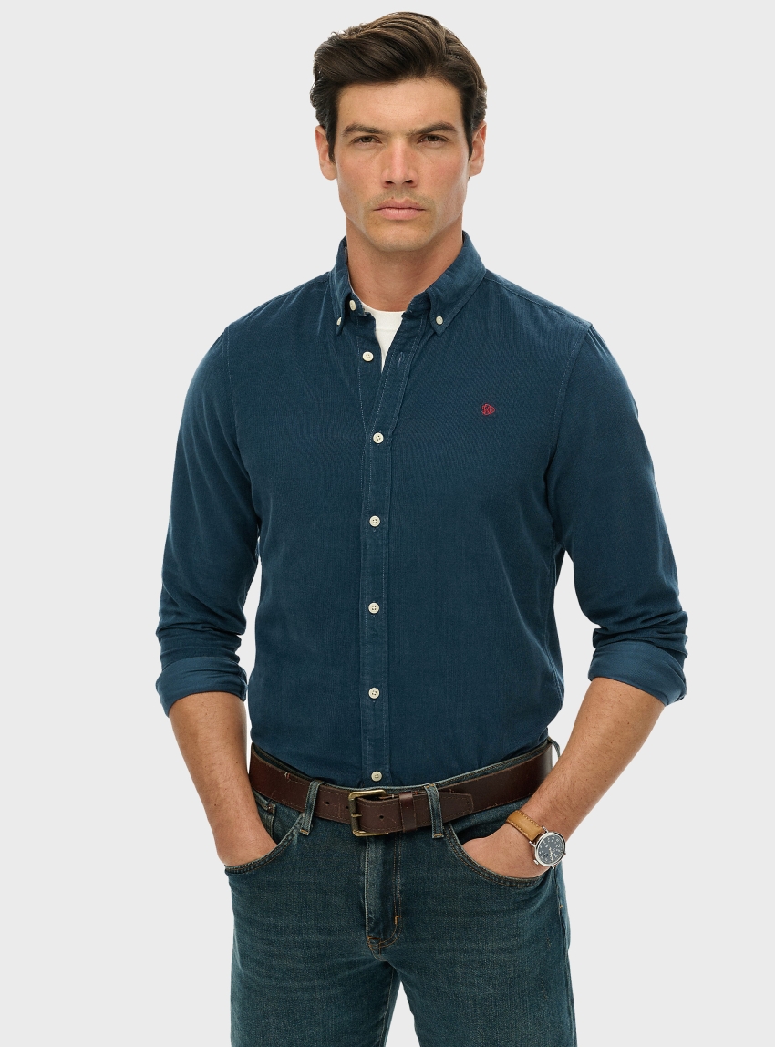 Superdry Classic Needle Cord Shirt - Blue