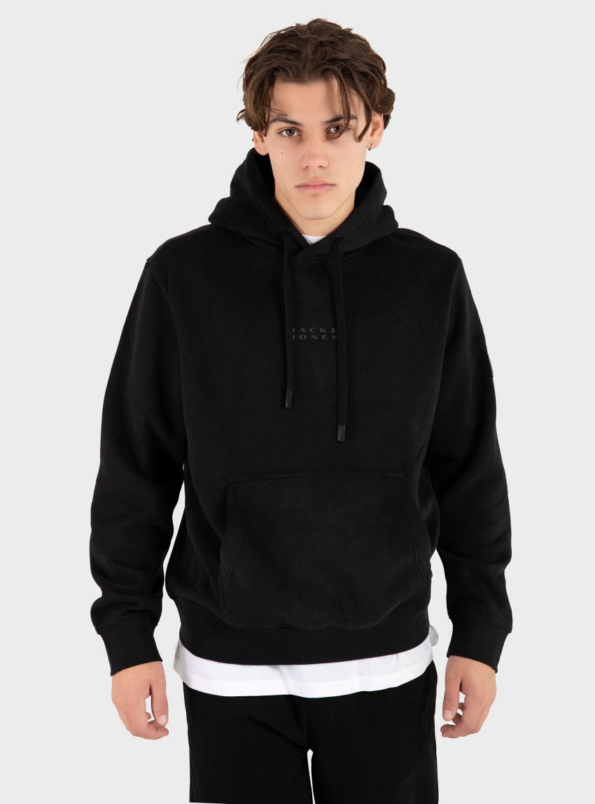 Jack & Jones Jcopoint Sweat Badge Hoodie - Black