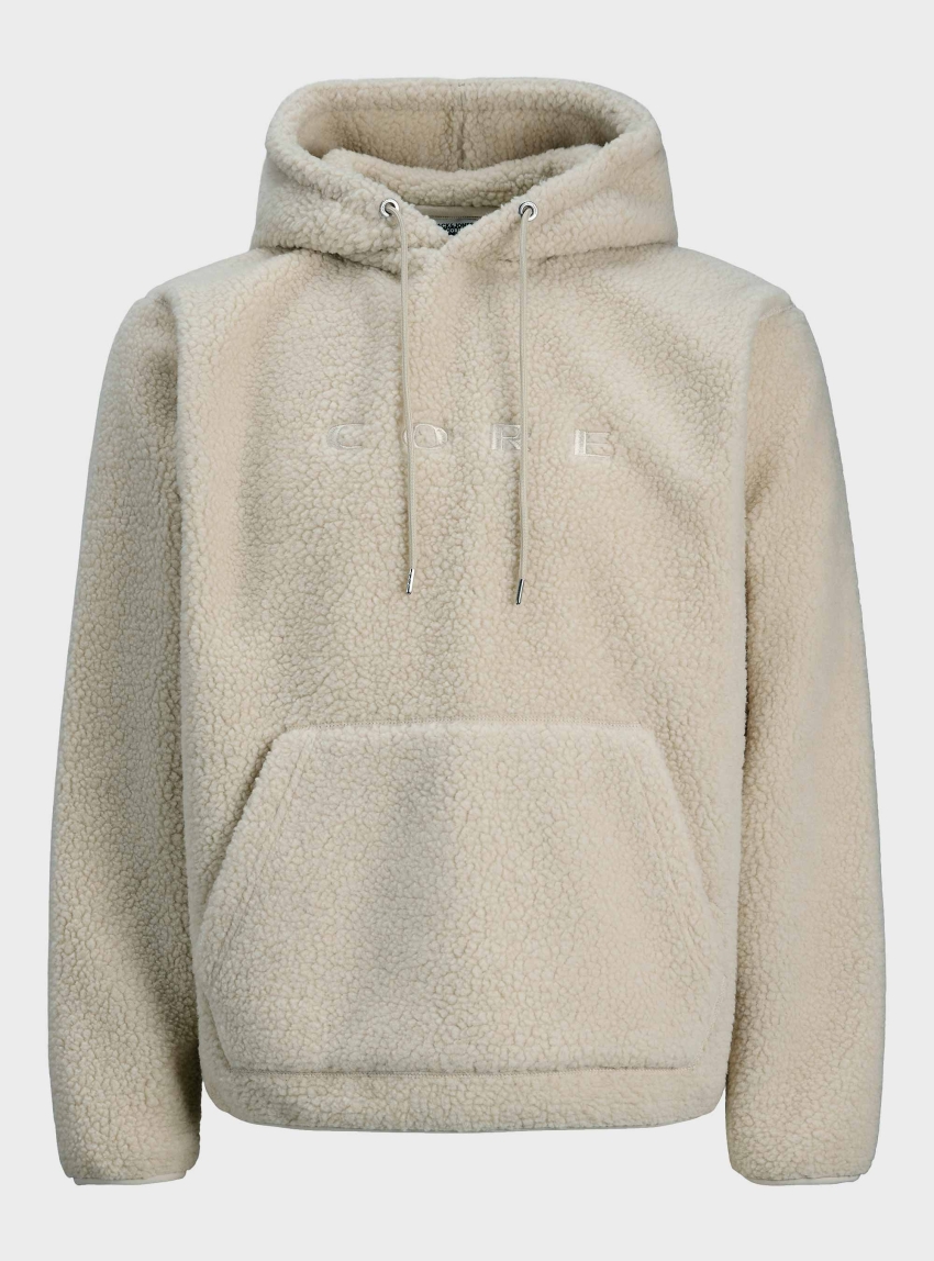 Jack & Jones Jcoflare Teddy Sweat Hoodie - Cream