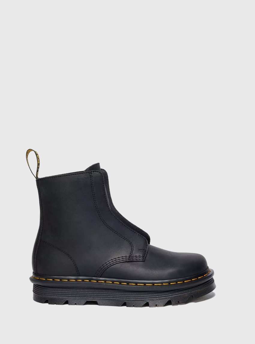 Dr Martens Zebzag Lacelles Slip On Leather Boots - Black