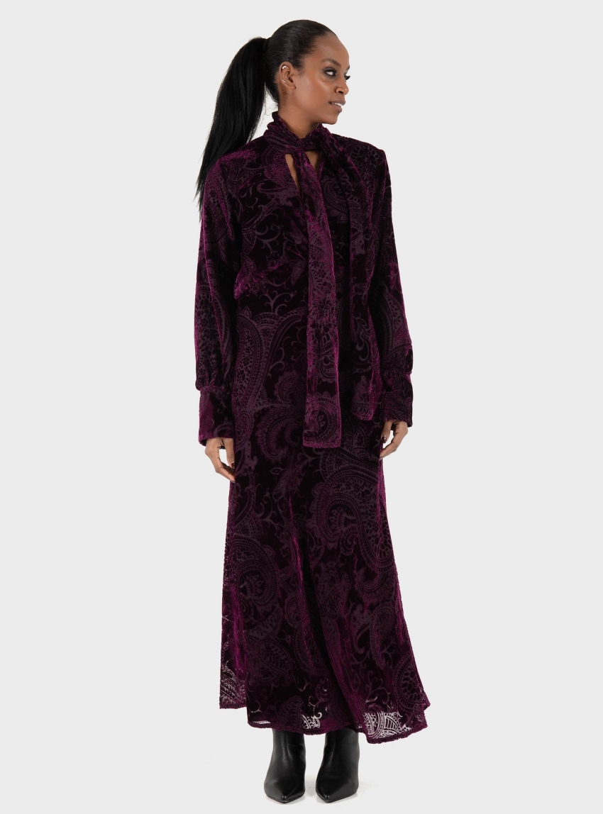 Souvenir Velvet Dress - Purple