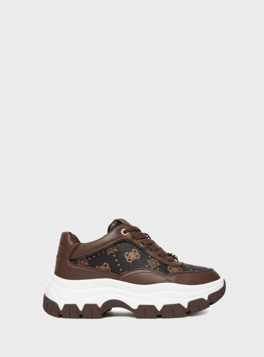 Guess Berrett 4G Peony Logo Running Shoes - Brown