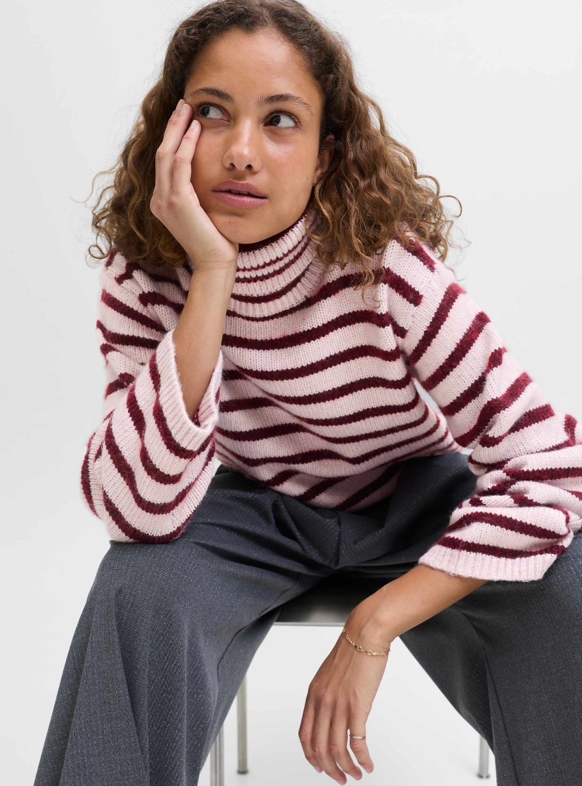 JJXX Rosanna Roll Neck Knit - Pink