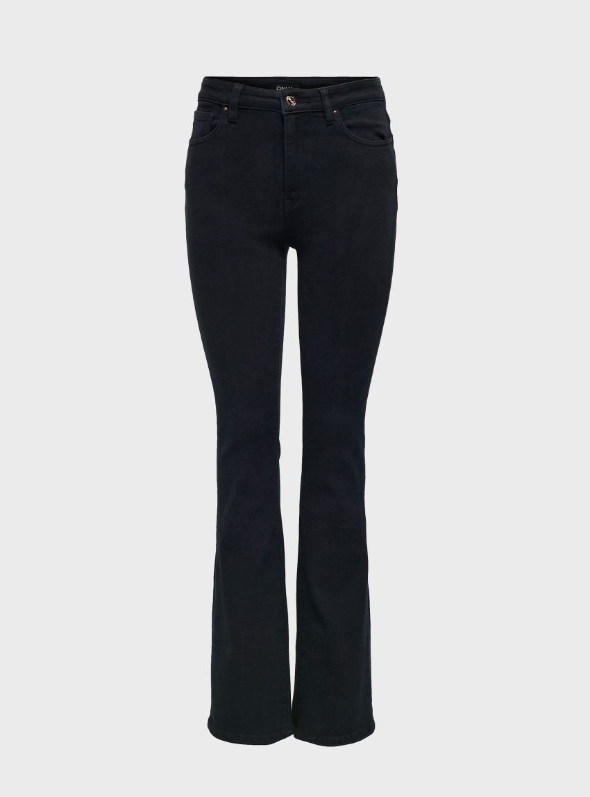 Only Mila High Waist Flared Jeans - Blue Black