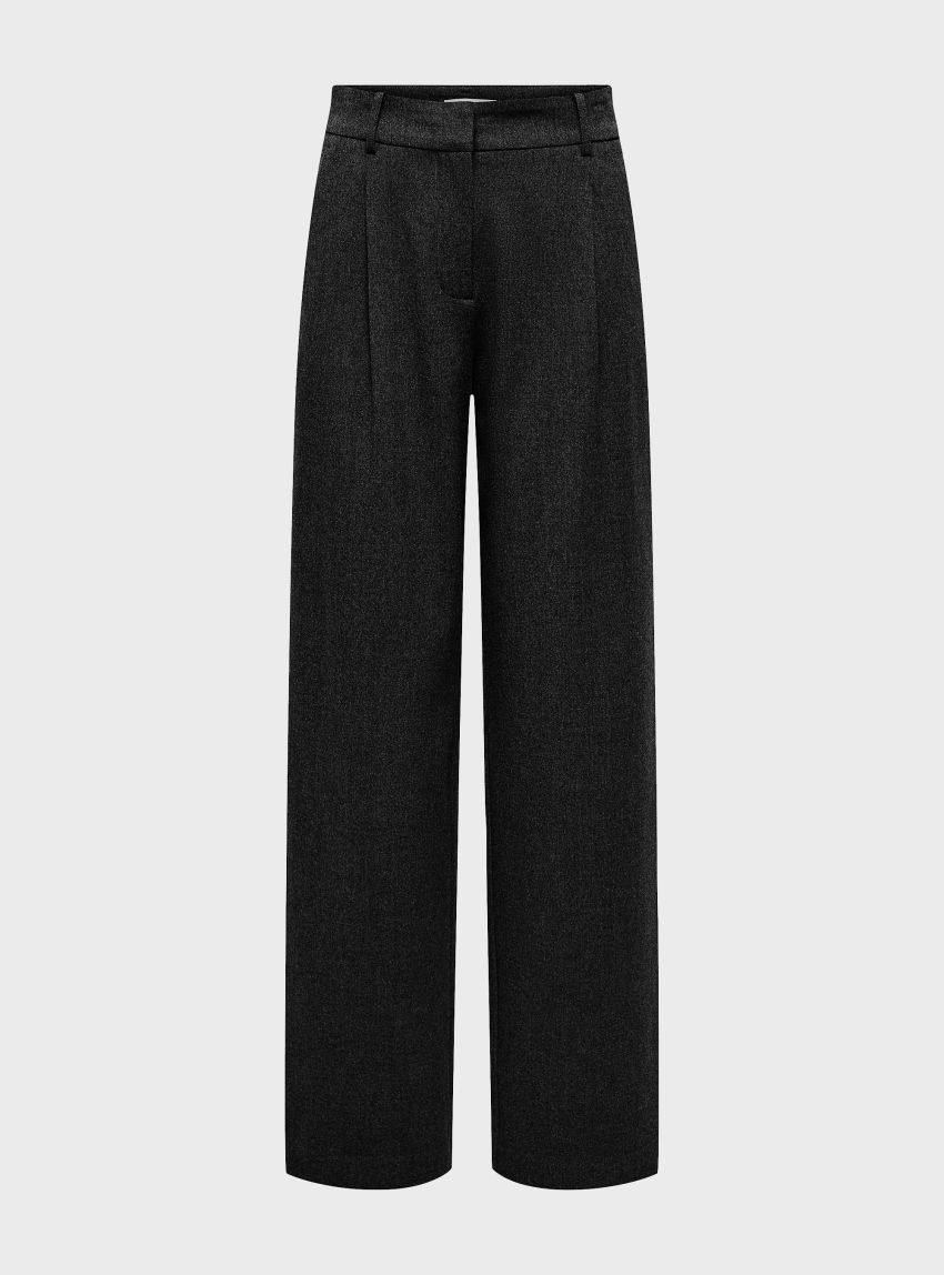 Only Deluxe Mid Waist Straight Pants - Black