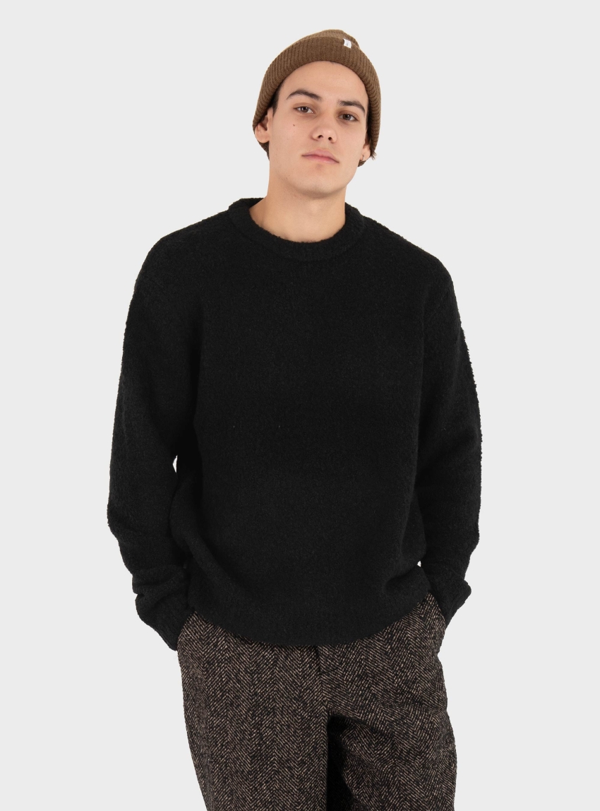 Jack & Jones Meadows Boucle Crew Neck Knit - Black