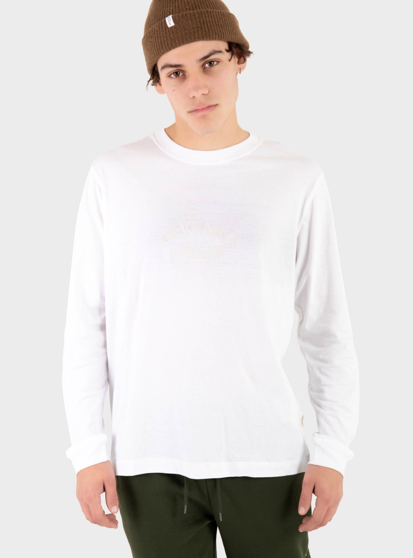 Jack & Jones Bleecker Branding Long Sleeve Tee - White