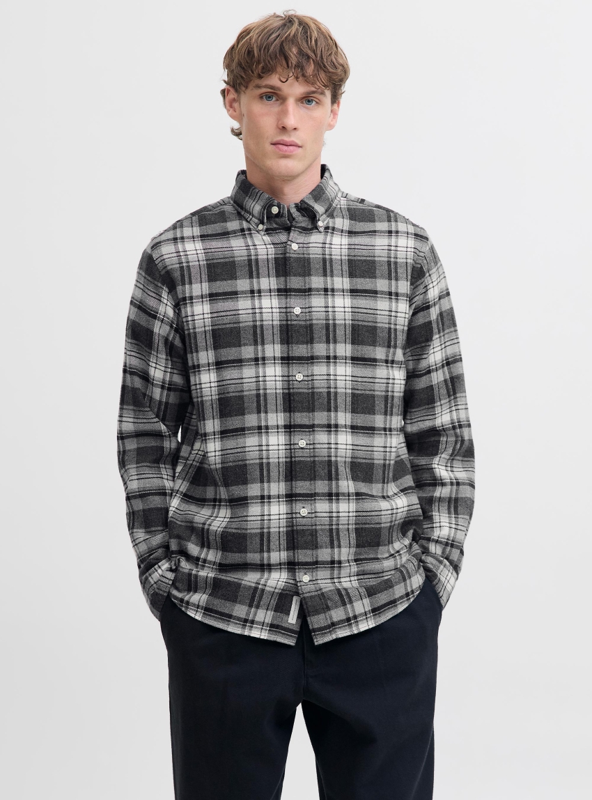 Jack & Jones Premium Barkley Flannel X-Mas Shirt - Grey