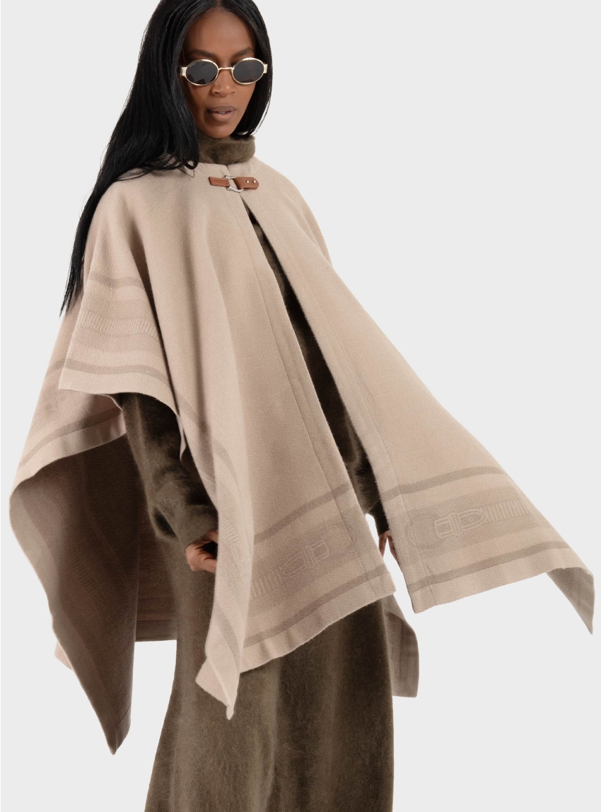 Polo Ralph Lauren Belting Jacquard Poncho - Taupe