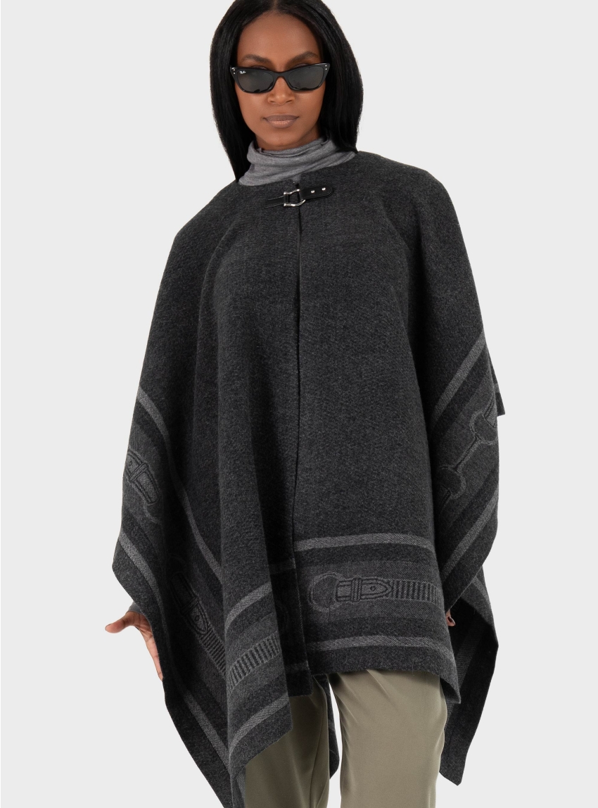 Polo Ralph Lauren Belting Jacquard Poncho - Black