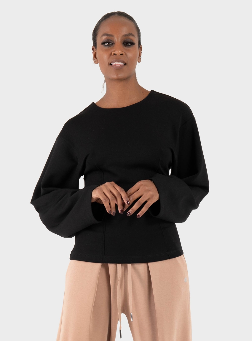 Only Toc Round Neck Blouse - Black