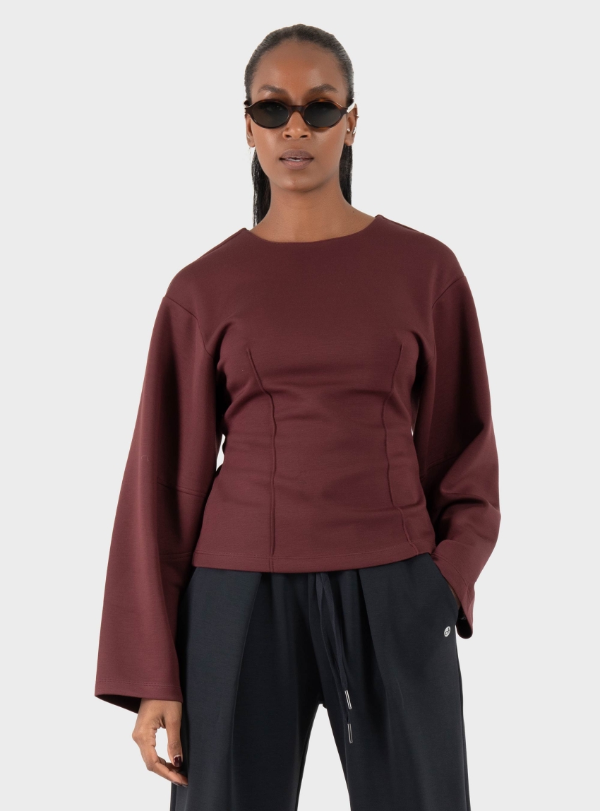Only Toc Round Neck Blouse - Bordeaux