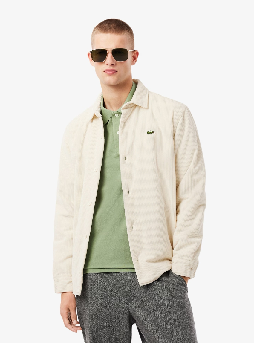 Lacoste Oversized Corduroy Overshirt - Ecru