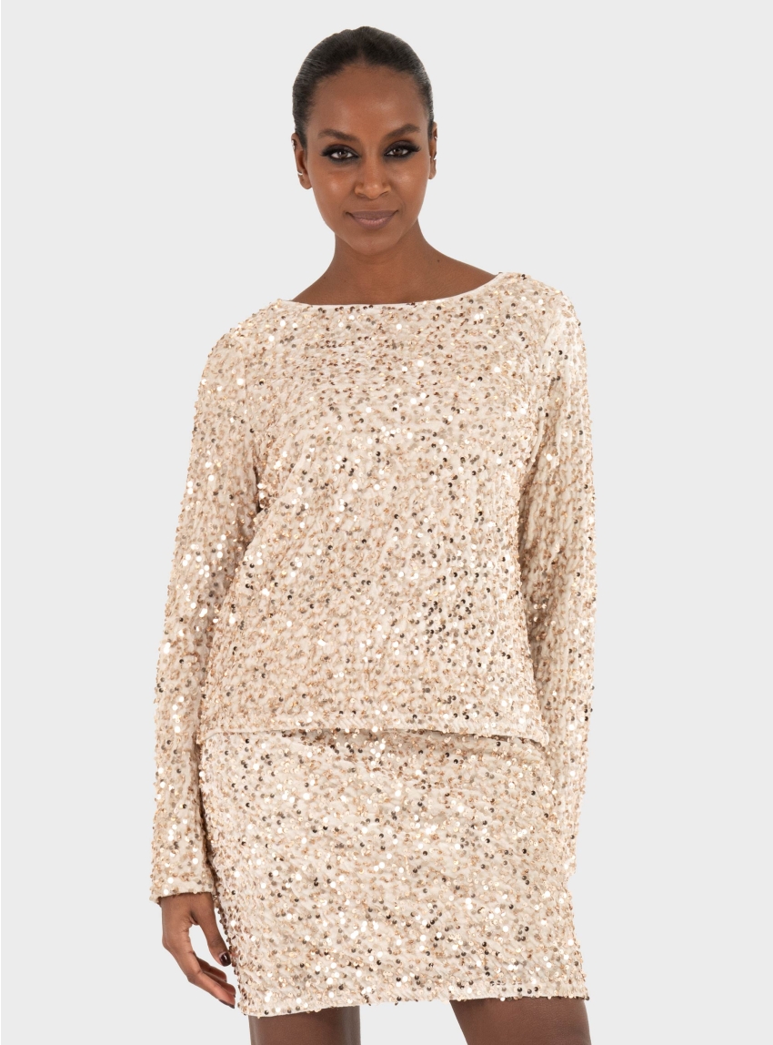Vero Moda Bella Boatneck Top - Light Beige