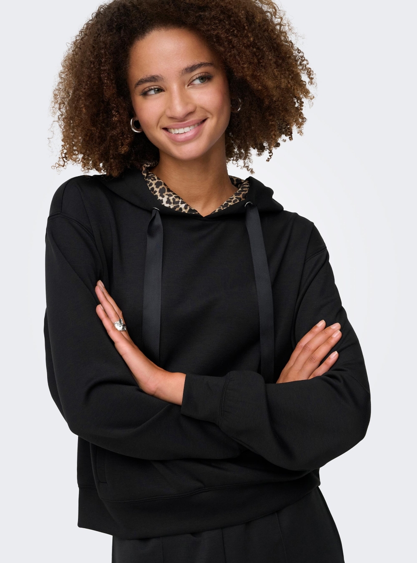 Only Alina Leo Detail Hoodie - Black