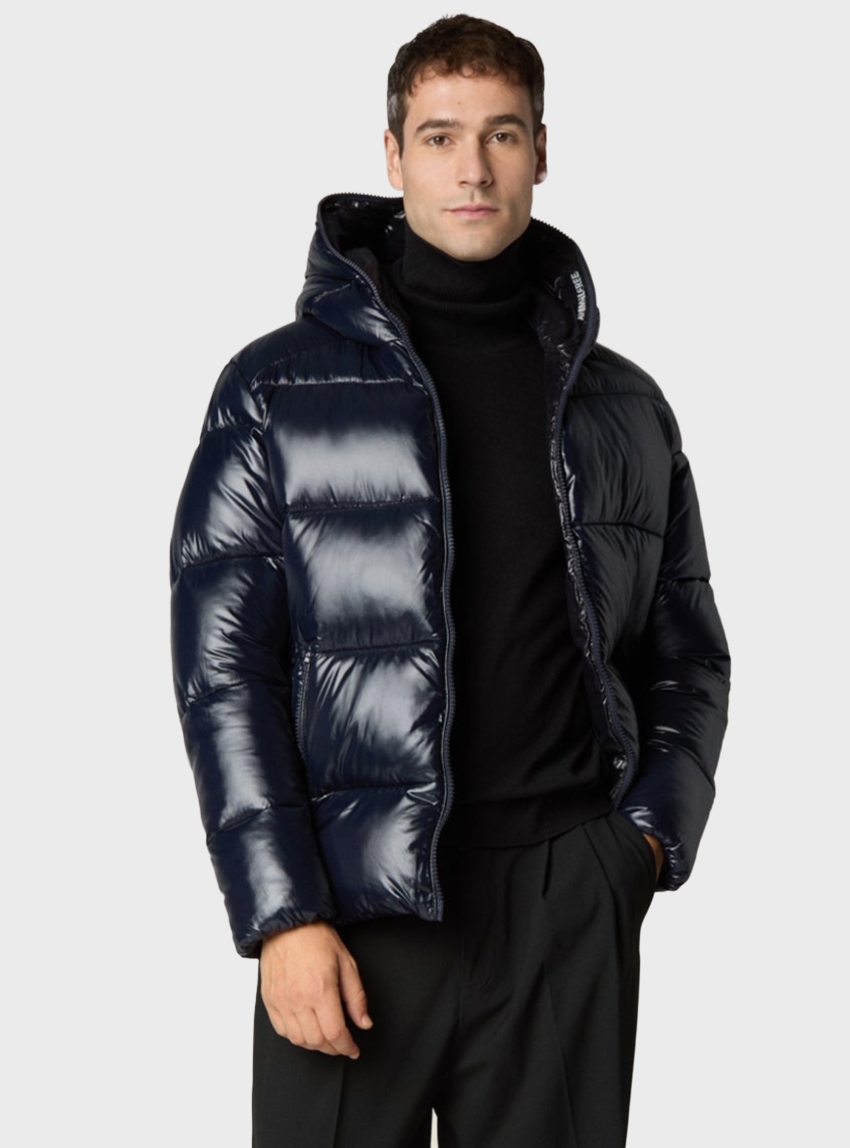 Save The Duck Edgard Hooded Puffer Jacket - Blue Black