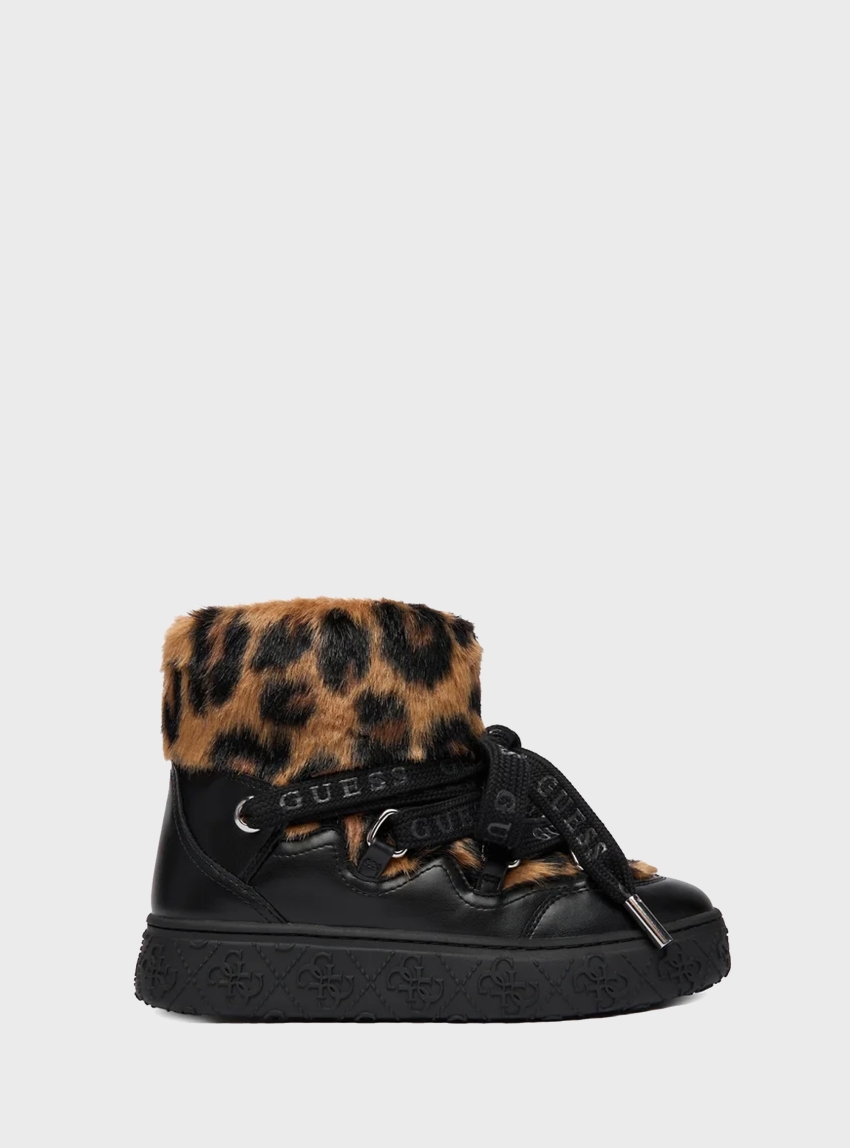 Guess Unessa Faux Fur Ankle Boots - Leopard Print