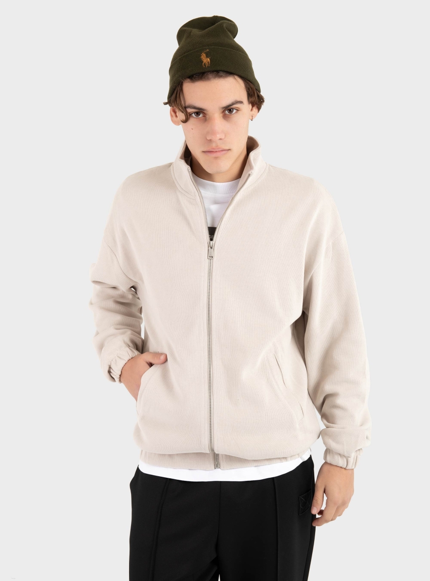Gianni Lupo Full Zip Sweater - Ecru