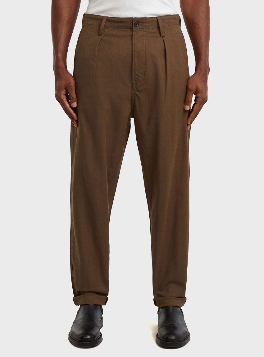 G-Star Pleated Chino Relaxed Tapered - Rust Brown