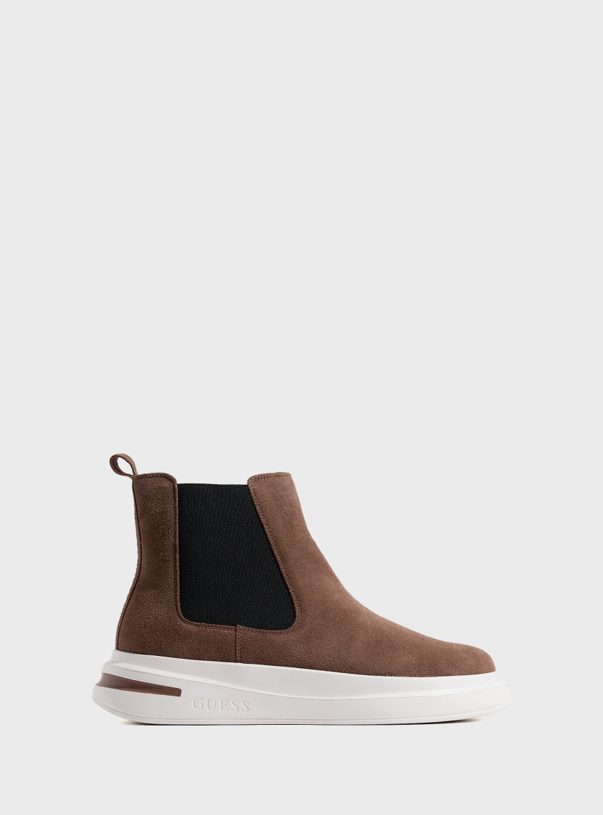 Guess Elko Suede Chelsea Sneakers - Brown