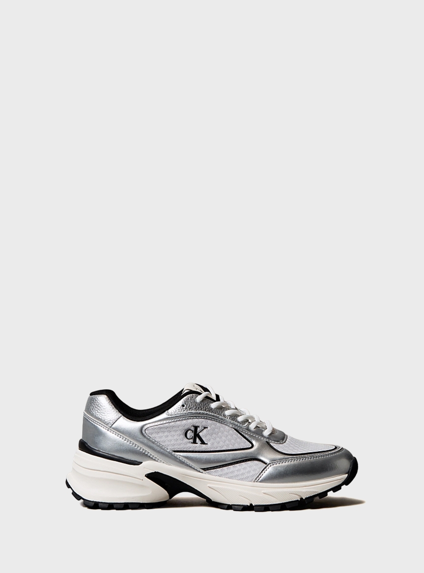 Calvin Klein Trailblazer - Mesh Mix Runner Trainers - Silver